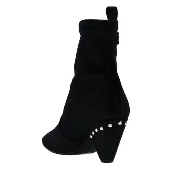 Love Moschino Black Suede Western Ankle Booties Silver Studs Heart Studs 36 6.5 - Picture 7 of 7